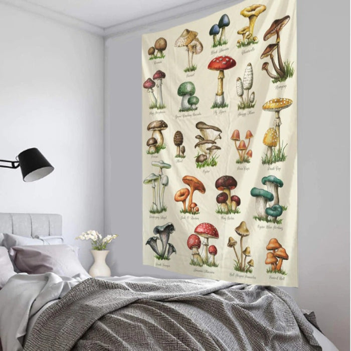 Vintage Art Mushroom Tapestry Wall Hanging Tapis Cloth