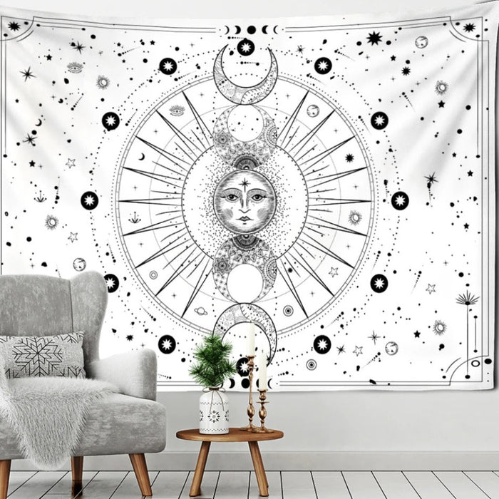 Vintage Dark Constellation Tapestry Wall Hanging