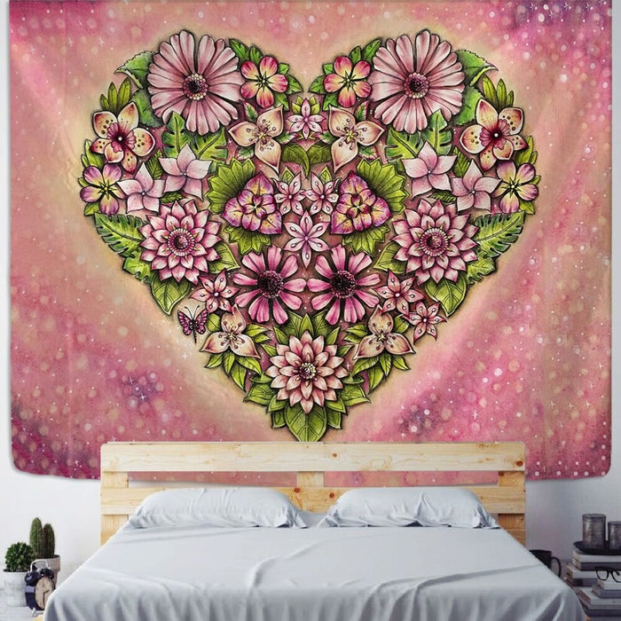 Vintage Flower Tapestry Wall Hanging Tapis Cloth