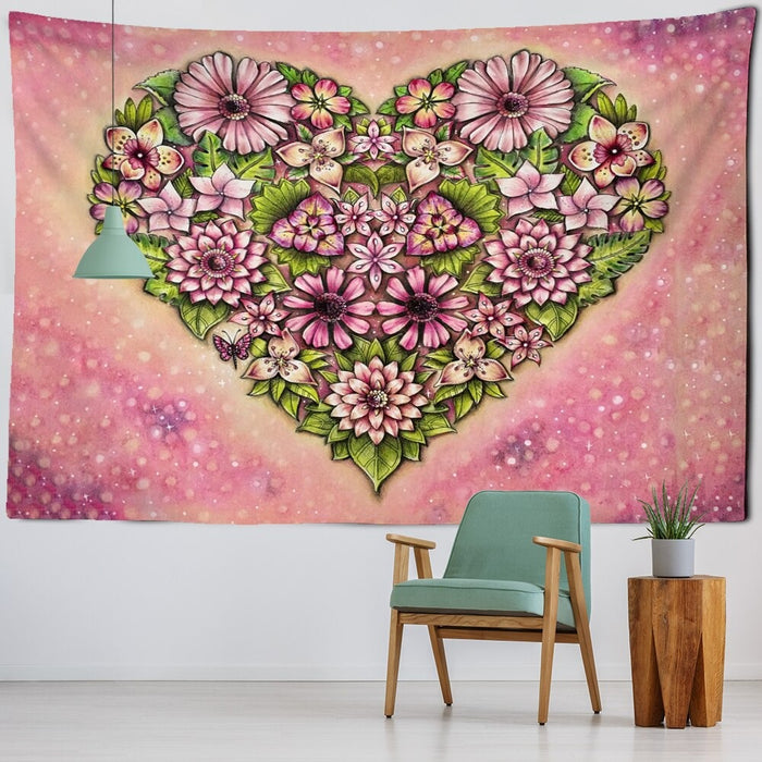Vintage Flower Tapestry Wall Hanging Tapis Cloth