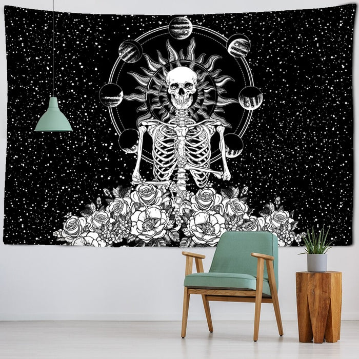 Skeleton Art Tapestry Wall Hanging Tapis Cloth